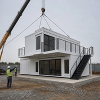 Maison mobile sur mesure, villa modulaire de luxe préfabriquée, structure en acier, maisons miniatures sur mesure avec terrasse
