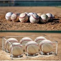 Vitrine de présentation de baseball en acrylique haute transparence, anti-poussière, autoportante, pré-assemblée, personnalisable par le fabricant, lot de 6