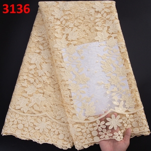 3136 Bán Buôn Phi Vải Ren 2022 Chất Lượng Cao Nigeria Pháp Lưới Vải Ren Với Sequins Cho May Buổi Tối Bên Ăn Mặc - Product Image 4