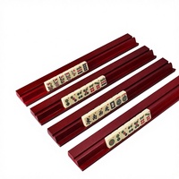 Mahjong américain moderne de luxe en bois massif, avec support de rangement de 17,5/18/20/21 pouces, ensemble de 4 pièces, pousseur durable à motif écaille de tortue