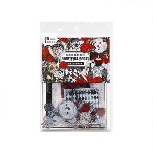 56 autocollants en PET par paquet, poésie des roses, matériaux rétro, bricolage, tentes, sacs douloureux, belles décorations, collages - Product Image 5