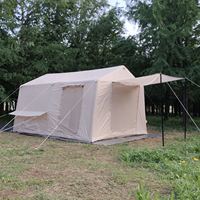 Grande tente familiale de luxe 420D/600D Oxford imperméable en PVC, coton aérien, glamping, structure gonflable en fer, deux chambres, double couche