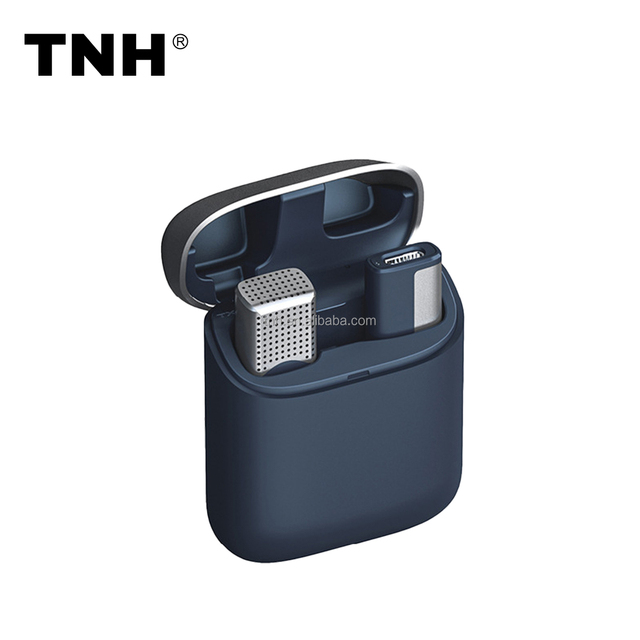 TNH LM-SX960 Wireless Clip Microphone System Charging Case 2 Mini Lavalier Microphone for Recording Mobile Phone Camera