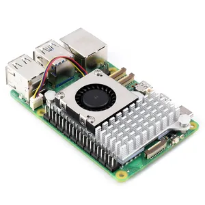 Pendingin aktif Raspberry Pi resmi untuk Raspberry Pi 5, kipas Blower suhu terkendali, Heatsink Aluminium, dengan keran termal