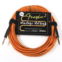 Câble d'instrument professionnel en gros pour guitare électrique, basse, mandoline, clavier - 3m/6m/10m/15m/20m Câble de guitare métallique