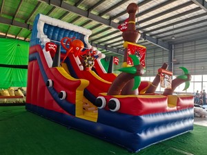 Castillo Inflable con Tobogán <span class=keywords><strong>de</strong></span> Barco Pirata y Pulpo, Combinado para Fiestas Infantiles <span class=keywords><strong>de</strong></span> Grado Comercial - Product Image 6