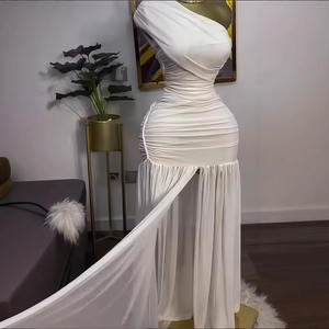 性感合身连衣裙定制标志露肩无袖马克西连衣裙批发柔软分体连衣裙厂家直销 - Product Image 2