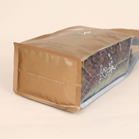 Sacs en aluminium personnalisés à fond plat avec soufflet pour emballage de grains de café 100g 250g 500g 1kg avec valve et fermeture éclair
