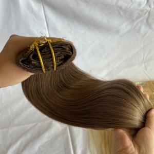 Extension de <span class=keywords><strong>cheveux</strong></span> Remy à clipser à double tirage Extensions de <span class=keywords><strong>cheveux</strong></span> 100% <span class=keywords><strong>cheveux</strong></span> humains à cuticule alignée - Product Image 3