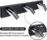 Applique murale carrée moderne à 3 lumières LED pour miroir, en fer, à intensité variable, pour intérieur
