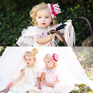 BELLEWORLD bambini imitazione fiore diadema principessa corone per bambina un anno pizzo maglia corone di compleanno per bambini aula - Product Image 4