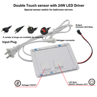 OEM/ODM Interrupteur Tactile Inductif LED 24W à Double Touche avec Capteur Capacitif, Fonctions Intelligentes CCT/Gradateur/Désembuiseur, Indice de Protection IP44 pour