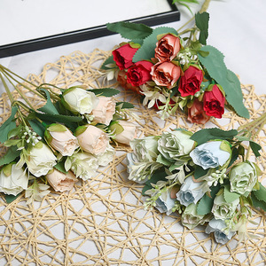 Wholesale Ten Heads <strong>Small</strong> Rose Artificial Flowers Multiple Colors Bulk Supply for Cross Border Floral Decoration Business - Product Image 3