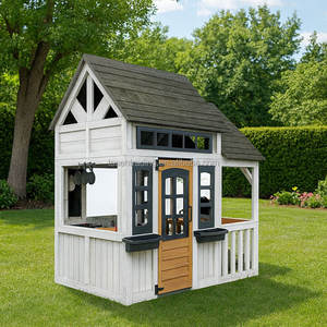 Cabane en bois massif pour enfants, tente de jeu pour enfants, maison de jeu pour enfants avec tableau noir - Product Image 4