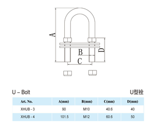 Boulon en U de <span class=keywords><strong>bateau</strong></span> en acier inoxydable poli, matériel de marine poli, bon marché avec plaque et écrous - Product Image 6