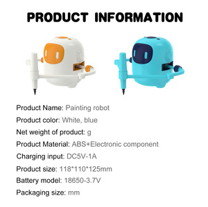 Robot de pintura educativo de juguete para niños, Robot de dibujo con 100 tarjetas ABS, Ayuda de aprendizaje divertida para niños y niñas pequeñas - Product Image 6