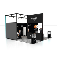 Stand d'exposition au design moderne avec écran rétroéclairé 20x20 pour salon professionnel