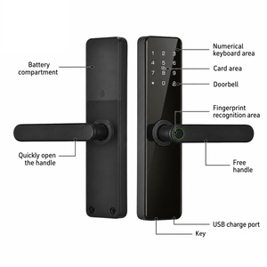 Glomarket Tuya WiFi Waterproof Fingerprint Intelligent Indoor Wooden Door Lock Password Card APP Control Suitable for Home - Product Image 1