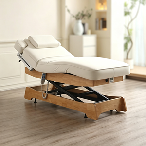 Lit de massage électrique haut de gamme en bois massif, 3 moteurs, chauffage à température constante, pour salon de beauté et spa - Product Image 1