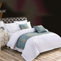 Ensemble de linge de lit d'hôtel OEM : housse de couette 100% coton, drap-housse, taies d'oreiller, logo personnalisé (usage domestique/hôtelier)