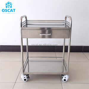ओसकैट उपकरण बहुउद्देशीय स्टेनलेस स्टील चिकित्सा रोगी सर्जिकल उपकरण ट्रॉली - Product Image 2