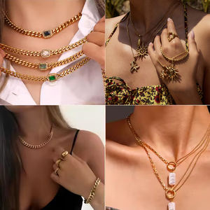 जिये कस्टम गहने निर्माता ओएम/ओडम वाटरप्रूफ गहने सेट नेकलेस और बालियां और कंगन और छल्ले और छल्ले के सोने के प्लेटेड फैशन गहने - Product Image 6