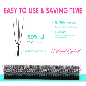 Extensions de <span class=keywords><strong>cils</strong></span> en <span class=keywords><strong>soie</strong></span> synthétique naturelle Private Label Double Classic U YY Lash 2D 3D 4D 5D 6DU - Product Image 4