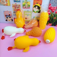 Jouet Squishy Géant Canard en Gros avec Boîte d'Affichage Couleur, Jouet à Presser Maïs Géant, Balle Anti-Stress pour Adultes, Soulagement du Stress