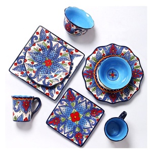 Household Hand-painted Large Steak Ruffled Plate <b>square</b> Plate <b>Set</b> - Product Image 1