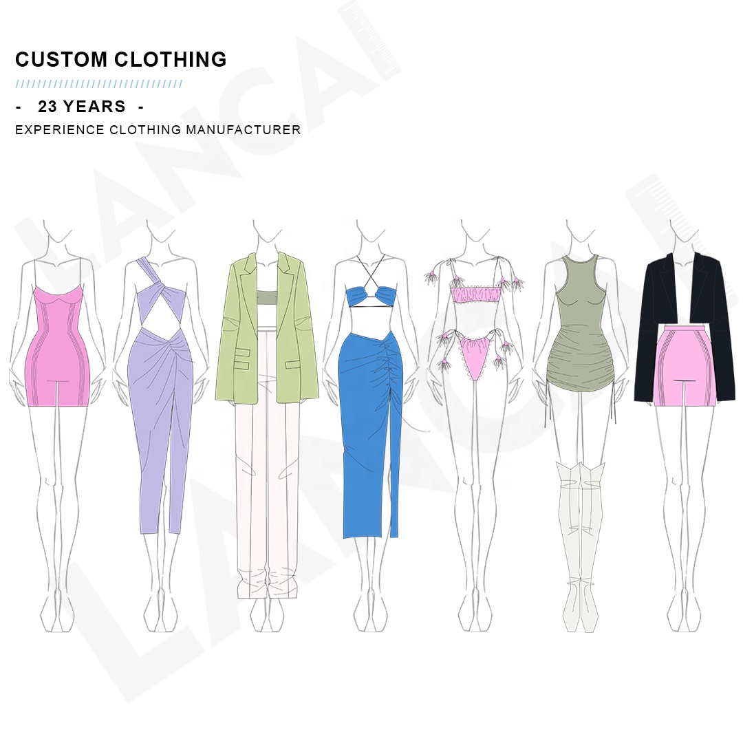 Lancai BSCI ISO09001, экологически чистая одежда, женское платье, блузка, брюки, дизайнерские услуги, одежда, производство на заказ, фабрика