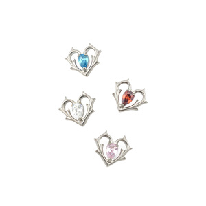 Heart Shape Zircon Stud Earrings <b>Titanium</b> Alloy 0.9mm Teardrop Piercing Jewelry For Ear Lip Cartilage - Product Image 5