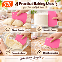 Grattoir à pâte en plastique PP Jinke, outil de découpe pour pâtisserie, crème, décoration de gâteaux, bol multifonctionnel, qualité alimentaire, antiadhésif