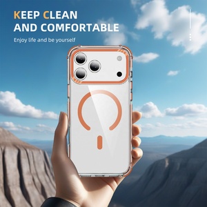 Coque de téléphone antichoc en TPU+PC, résistante aux empreintes digitales, magnétique, haute transparence, pour iPhone 15 16 17 Pro Max et Samsung - Product Image 5