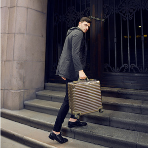 18-Inch All-Aluminum-Magnesium Alloy Trolley Case <b>With</b> Universal <b>Wheels</b> Business Carry-On Luggage Combination <b>Lock</b> Travel Case - Product Image 3