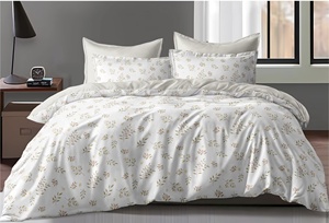 Soft Microfiber <strong>Bedding</strong> Set in Elegant <strong>Taupe</strong> with Watercolor Floral Patterns Available in 3 Pcs From a Five-Star Hotel Supplier - Product Image 3