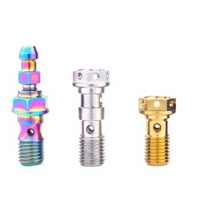 Boulon d'embrayage double trou en titane Dingtai M10, pas 1,0/1,25 mm, avec valve <span class=keywords><strong>de</strong></span> purge, boulon banjo pour étrier <span class=keywords><strong>de</strong></span> <span class=keywords><strong>frein</strong></span> <span class=keywords><strong>de</strong></span> moto - Product Image 5