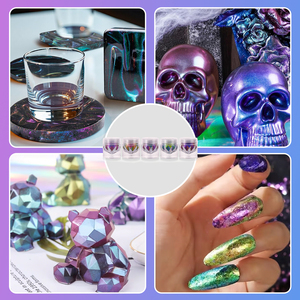 Poudre de Gouache Caméléon Faite à la Main LEQU – 5 Couleurs Uniques, Chaque Teinte Propose un Fini Iridescent Vibrant qui Change de Couleur en Réponse à la Lumière - Product Image 5