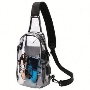 Bolso Bandolera Transparente de PVC con Carga USB, Bolso Deportivo para el Pecho, Bolso Cruzado Casual para Damas y Caballeros - Product Image 2