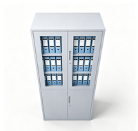 Armoire de classement en acier pour bureau, 2 portes vitrées et 1 porte pleine, verrouillable, pour le rangement de documents métalliques au bureau