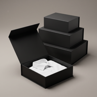 Boîtes en carton magnétiques pliables en gros noir blanc personnalisé bas quantité minimale de commande crème pour le visage crème contour des yeux nettoyant pour le visage stratification mate