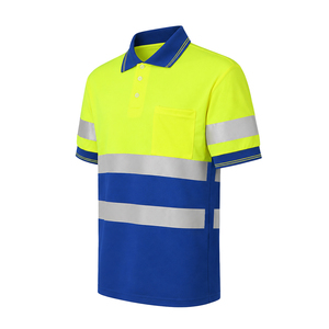Polo ad Alta Visibilità per Lavoratori Edili - <span class=keywords><strong>Abbigliamento</strong></span> <span class=keywords><strong>da</strong></span> <span class=keywords><strong>Lavoro</strong></span> Traspirante ad Asciugatura Rapida con Strisce Riflettenti <span class=keywords><strong>e</strong></span> Tasca Frontale - Product Image 1