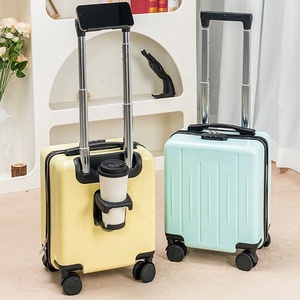Women's 14-Inch Mini Durable Password Lock <strong>Suitcase</strong> <strong>Trolley</strong> 20x30x40 Carry-On Luggage with 4 Wheels Small Travel Case - Product Image 5