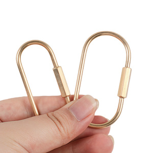 Porte-clés en laiton de 2,36 pouces avec fermoir à vis, mousqueton en laiton durable et simple pour clés - Product Image 3