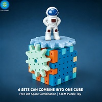 Ensemble de blocs de construction STEM 6 en 1, engrenages rotatifs, puzzle, jouet éducatif DIY à assembler en cube, pour enfants de 3 ans et plus