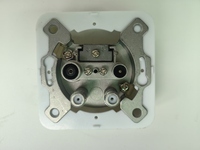 Boîtier de protection mural 4 trous en plastique pour SAT2+SAT1+TV+RF, avec connecteur F-Type en métal moulé sous pression, 5-862 MHz SAT2/SAT1, 125-862 MHz TV, 3.5dB