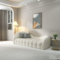 Canapé modulaire en tissu double de style italien minimaliste crémeux en forme de nuage pour deux personnes, ensemble écologique pour les petites maisons et les hôtels