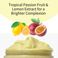 Passievrucht AHA Gel Lichaams- en Gezichts Scrub Verhelderende Exfoliërende Hydraterende Dieptereiniging Citrusachtige Zoete Geur Alle Huidtypen 11oz
