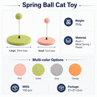 Jouet pour chat Spring Ball, jouet en peluche rebondissant interactif pour le divertissement des chats, multicolore, OEM/ODM personnalisé, jouet pour chat