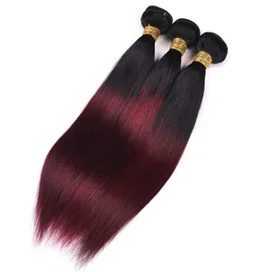 Pre Colored Ombre Human Hair Bundles Wholesale Top Quality Cuticle Aligned Virgin 1b/99j Ombre Brazilian Human Hair Extension