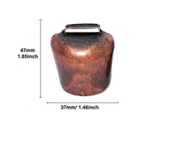 Cloche en métal rustique OEM personnalisée de 47 mm avec boucle supérieure rectangulaire, ornements suspendus soudés effet vieilli pour la décoration de souvenirs de Noël
